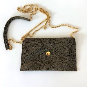 SORIAL Pebbled Leather Chain Crossbody Brown Mini Bag